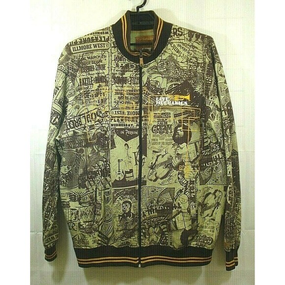 Live Mechanics Track Jacket Vintage All Over Print Music Concert Full Zip 2XL - Picture 1 of 11